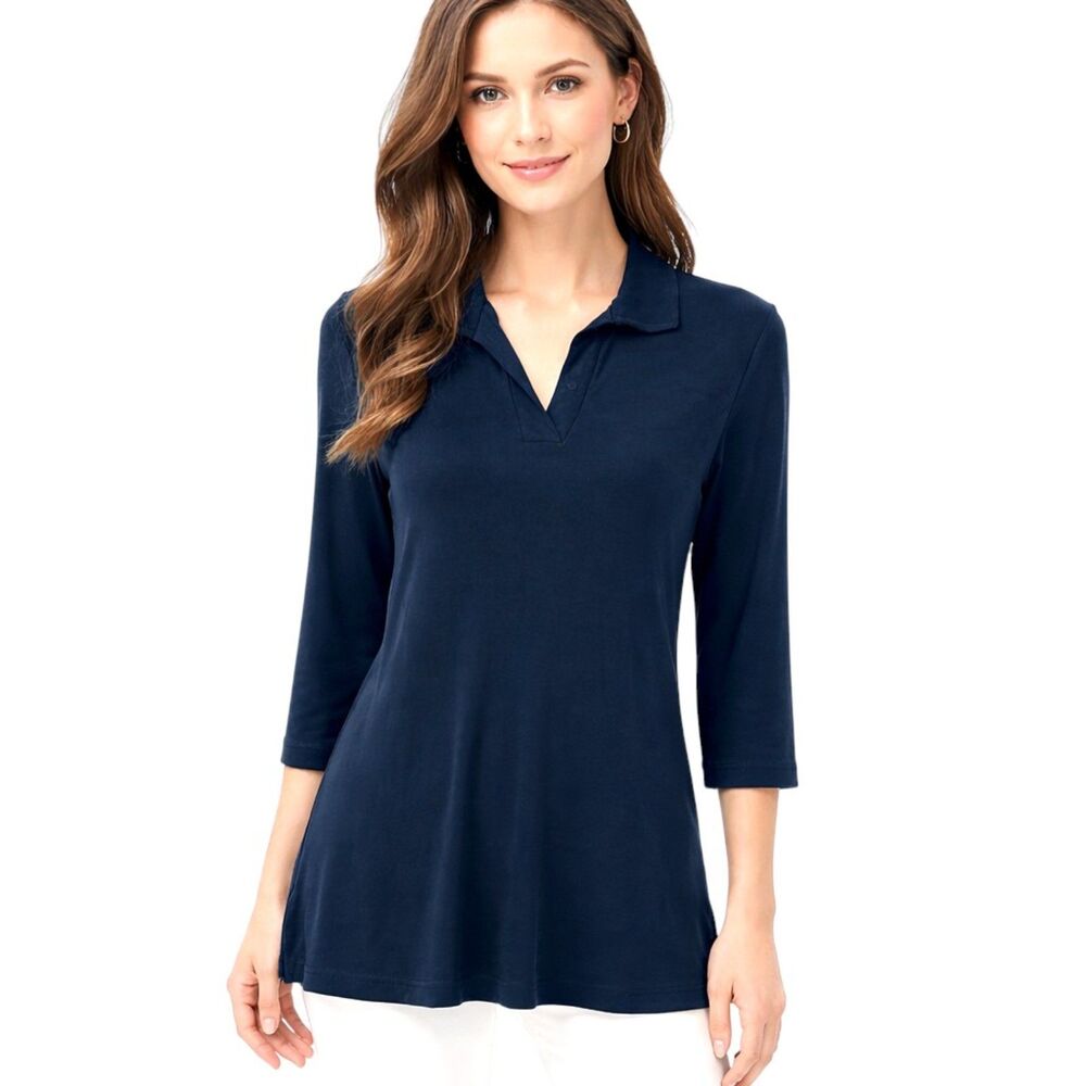 Travelers By Chico’s Tunic Size 0 (4) Navy Blue